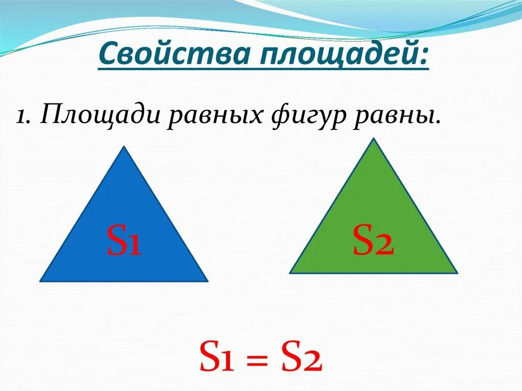 4 свойства площадей. Свойства площадей. Свойства площадей фигур. Свойства равных фигур. Площадь свойства площадей.