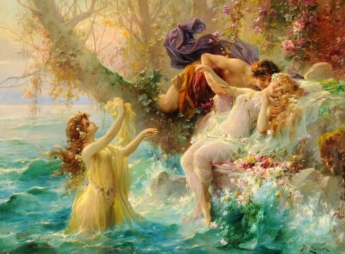 Нимфы бог чего 5 класс. Ханс зацка нимфы. ханс зацка (1859-1945). ханс зацка картины. ханс зацка купальщицы.