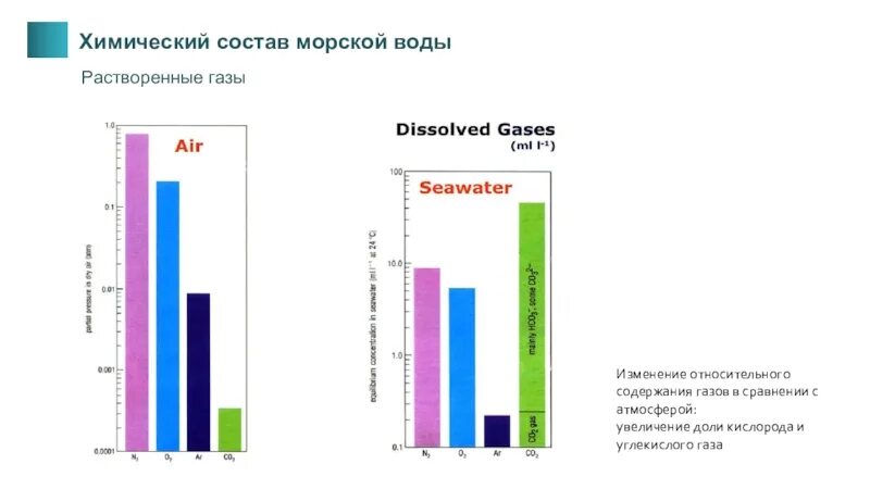 Содержание газов в воде