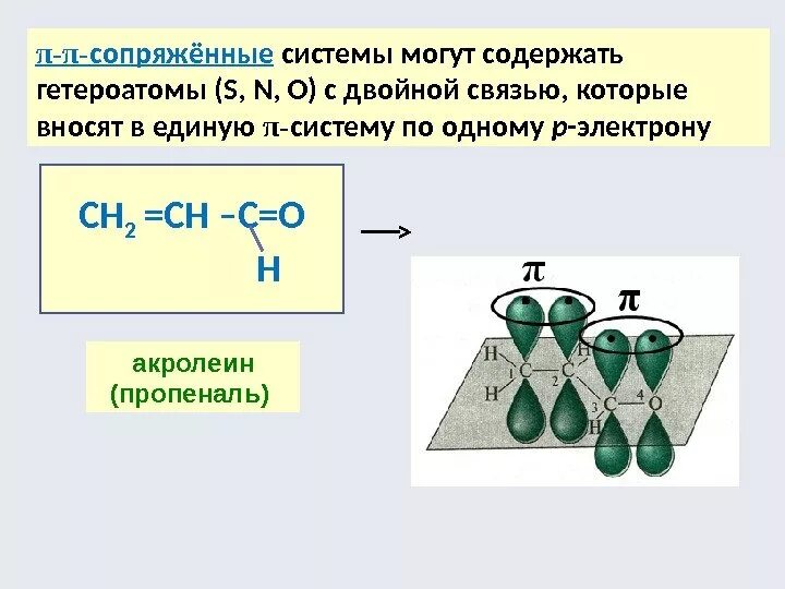 Сопряженные связи в молекулах. Акролеин сопряженная система. Акролеин сопряжение в молекуле. Сопряженные системы. Сопряжение пи связей.