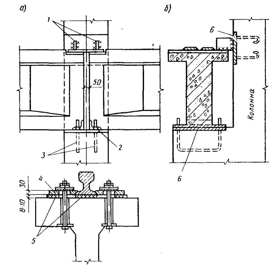 Стык двутавра. Крепление жб подкрановой балки. Узел крепления стальной подкрановой балки к стальной колонне. Узел подкрановой балки металлической. Крепление подкрановой балки чертеж.