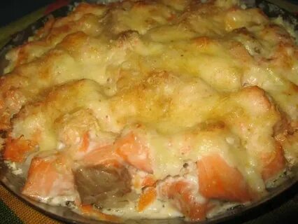 Форель с картошкой и сыром