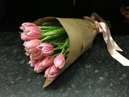 Как упаковать тюльпаны пошагово