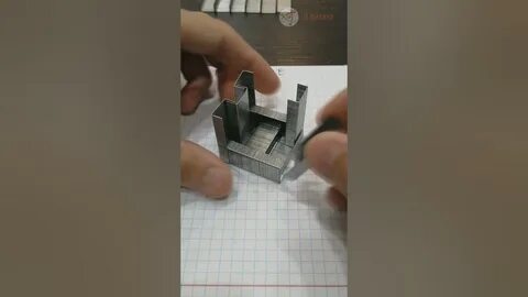 Кубик из скоб для степлера пошагово