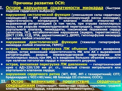 Острая недостаточность миокарда