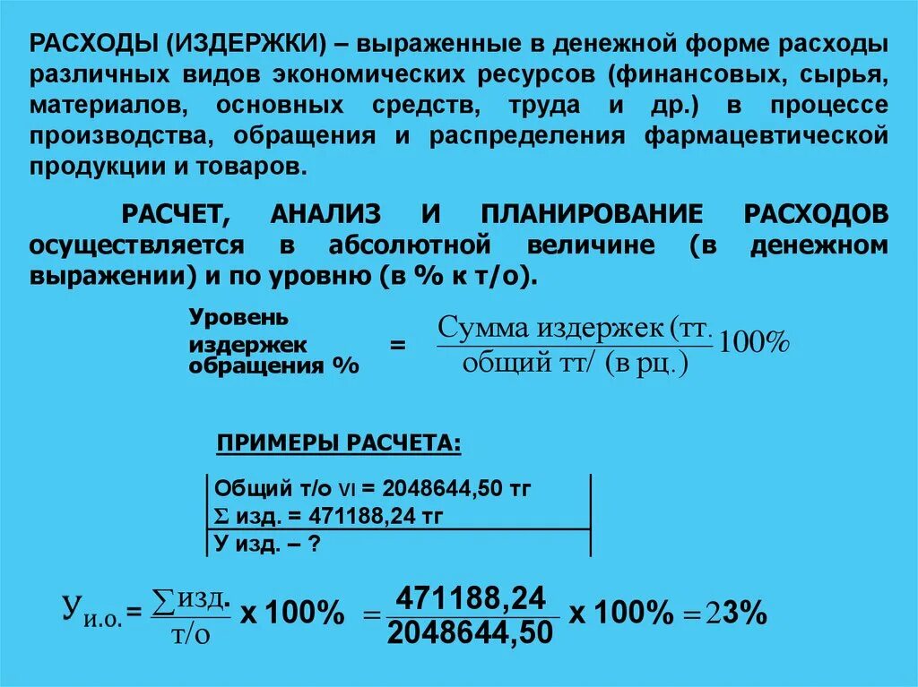 Уровень издержек обращения. Издержки обращения аптечной организации. Сумма издержек обращения. Формула издержек обращения.