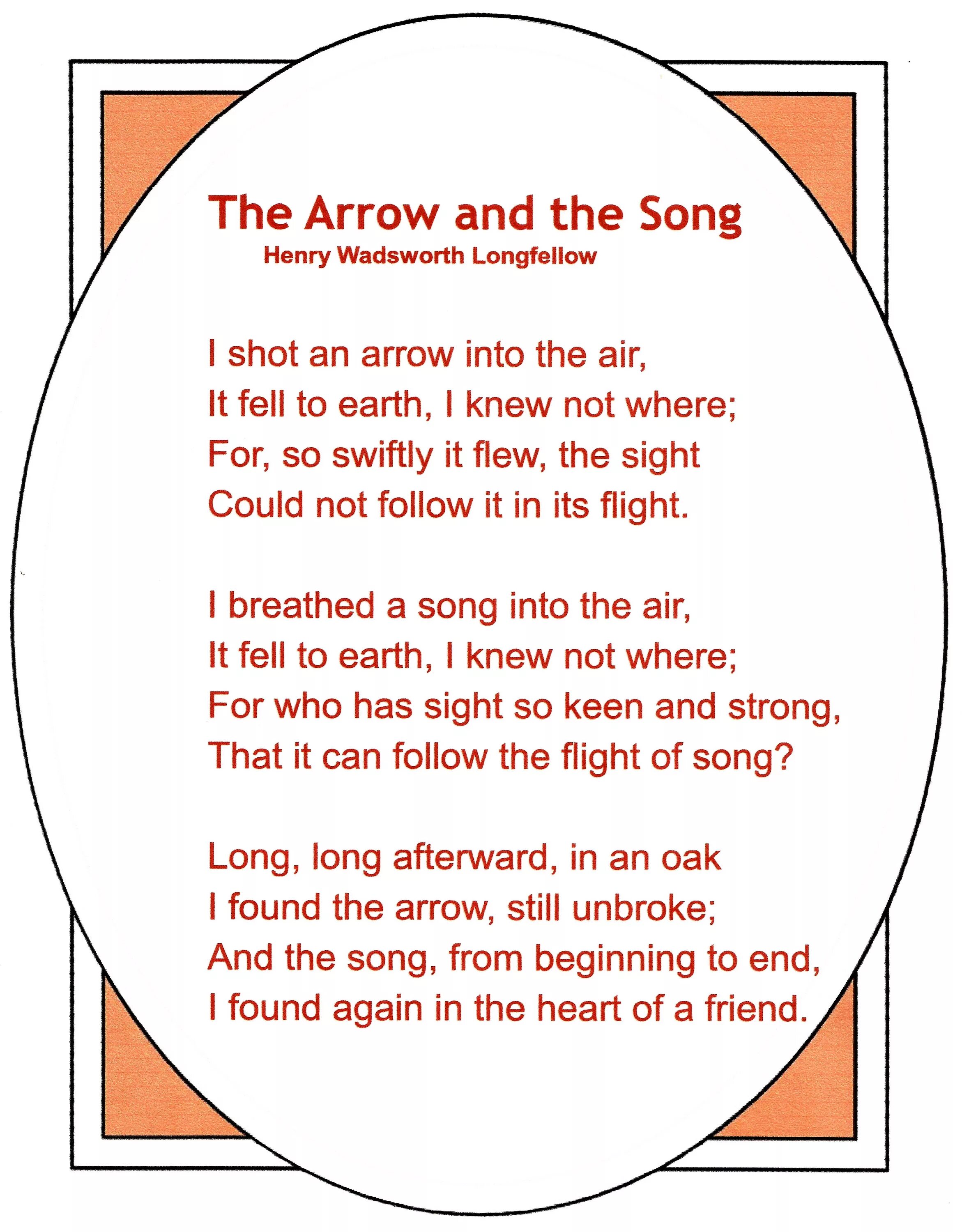 Текст песни end of beginning. I shot an arrow into the Air стих. The arrow and the Song Henry Longfellow. Arrow в стихах. Стих i shot an arrow.