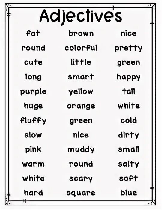 Similar list. List of adjectives for Kids. List of adjectives for 4 Grade. Adjectives 2 Grade. A1 adjectives for Kids.