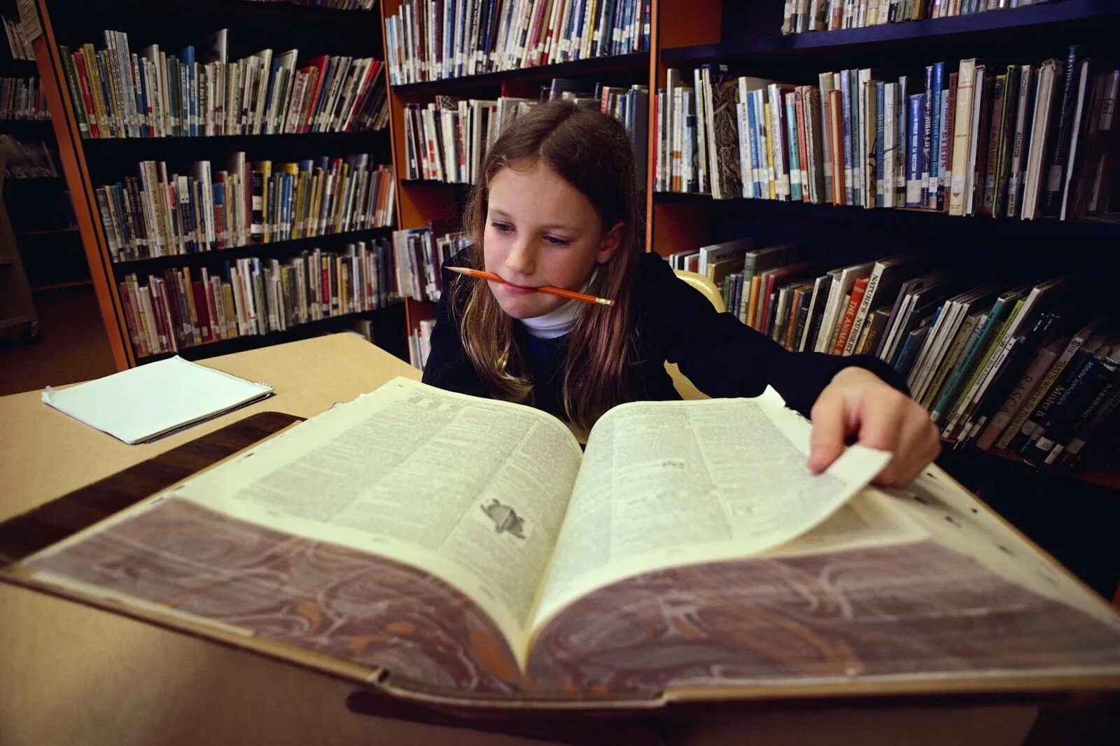 Преподавание литературы в школе. Изучение литературы. Девушка за учебой. Ученики в библиотеке.