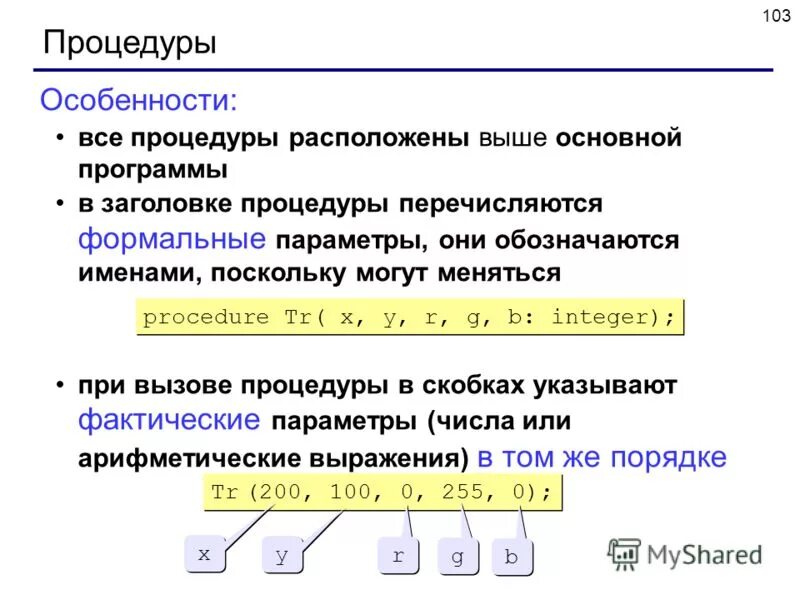 Формальный параметр c. Формальный параметр c