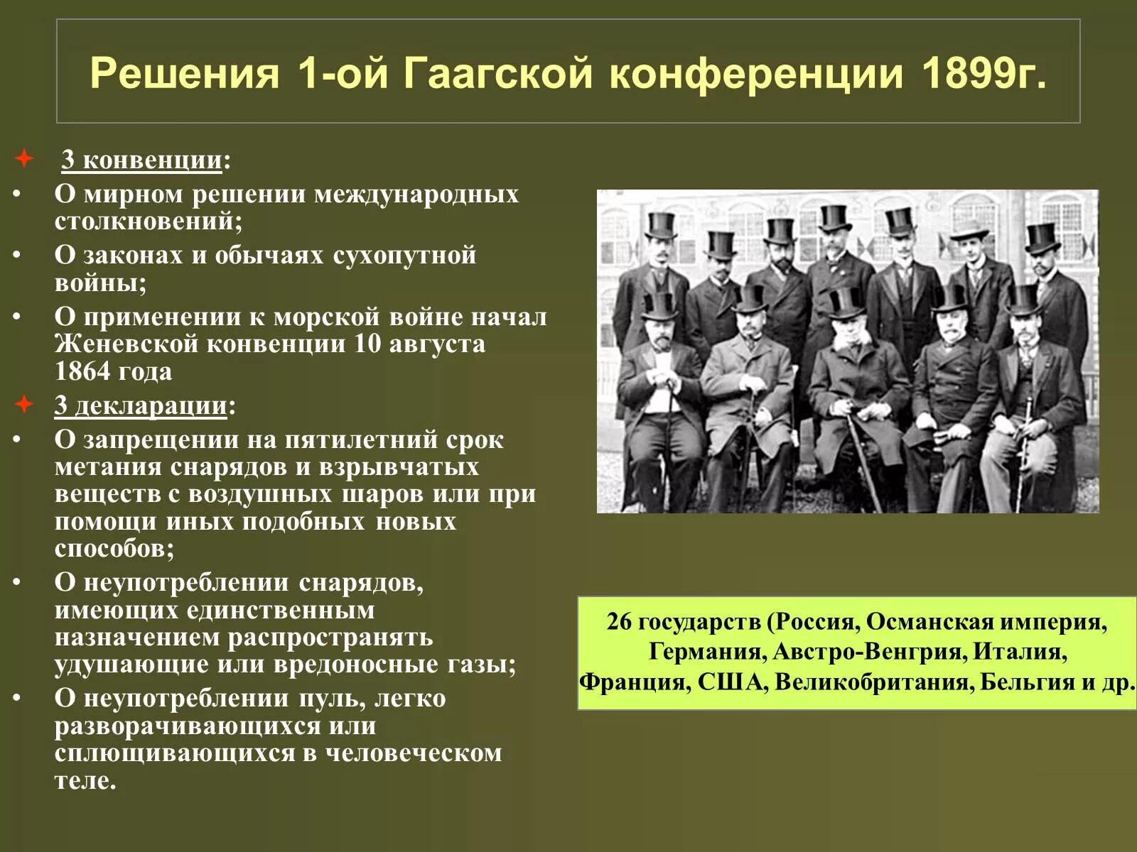 Гаагская международная конференция. Гаагские конвенции и декларации (1899 и 1907). Гаагская конференция решения. Гаагская конференция 1899 решения.