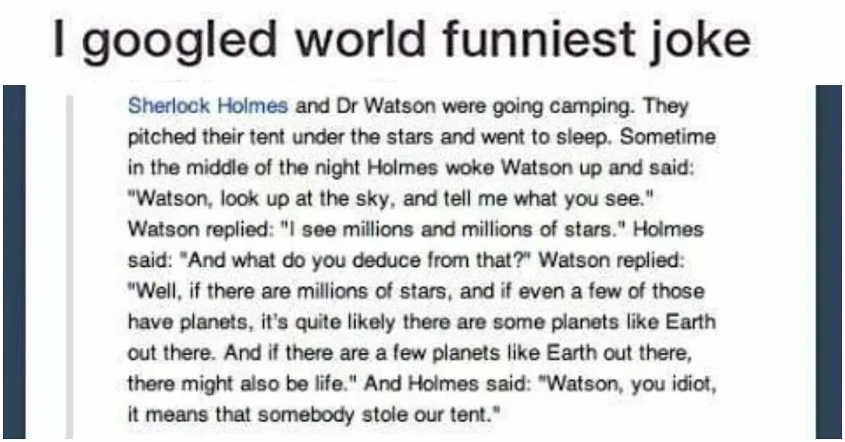 The world is funny. Before you go to Sleep Watson.