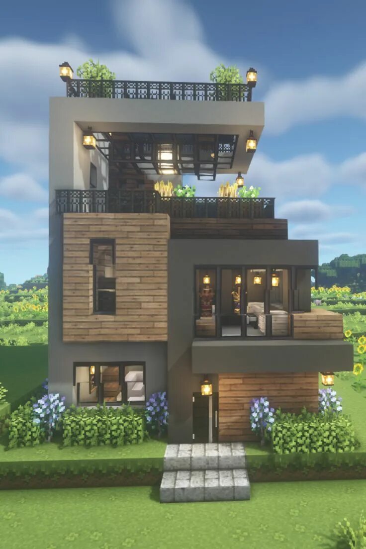 Minecraft modern house tutorial