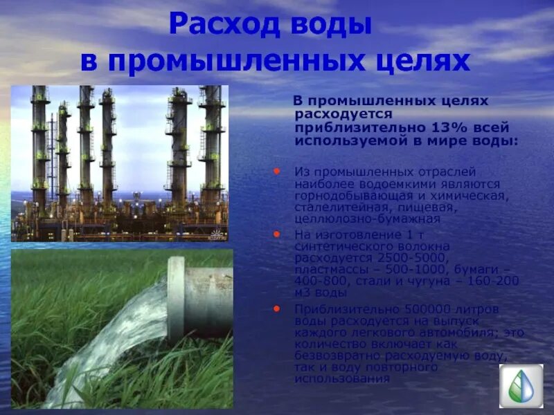 Использование воды в промышленности. Роль воды в производстве. Вода в промышленности используется. Потребление воды в производстве.