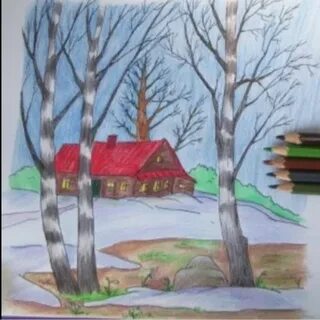 Рисуем с детьми весну карандашами