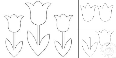 шаблон тюльпанов для вырезания из бумаги