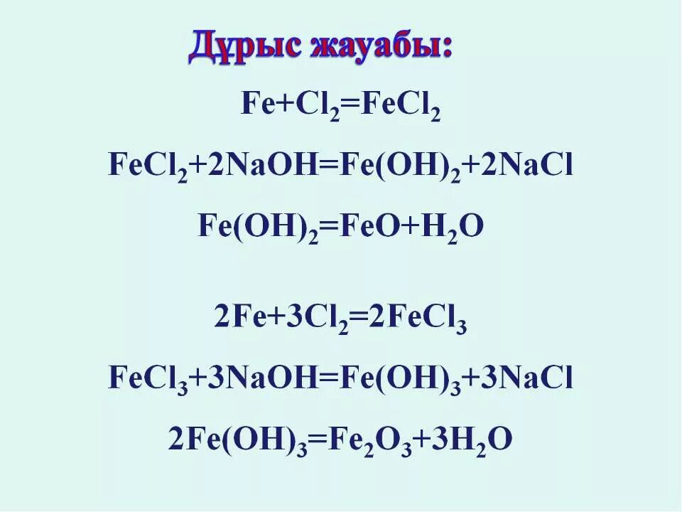 Fecl2 cu no3 2