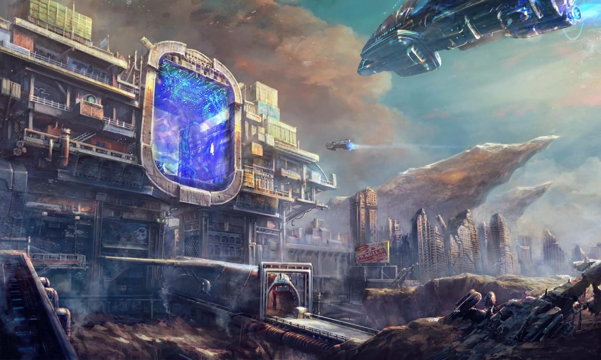Другое будущее. Sci Fi города корабли. Космос корабль фантастика Космопорт. Sci-Fi Art город. Руины космического корабля.