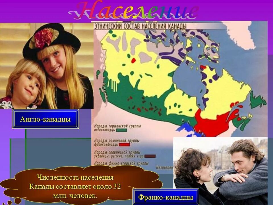 Народы населяющие страну их основные занятия канада. Население Канады. Население Канады англо канадцы. Этнический состав Канады. Население Канады презентация.