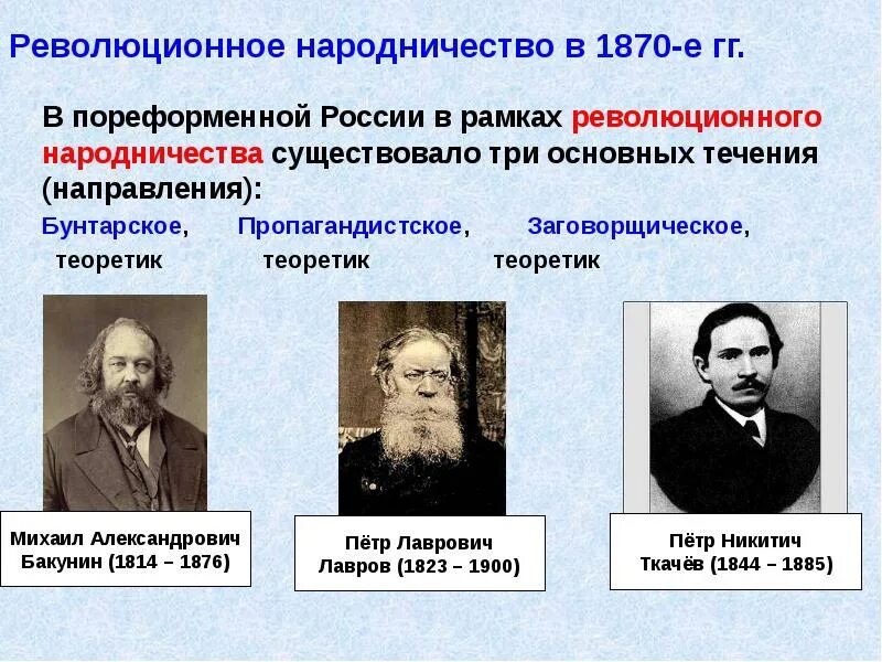 Идейные течения 19. Бунтарское направление при александре 2 бакунин. таблица три течения народничества 1870. основные течения в народничестве. основные идеи народничества.