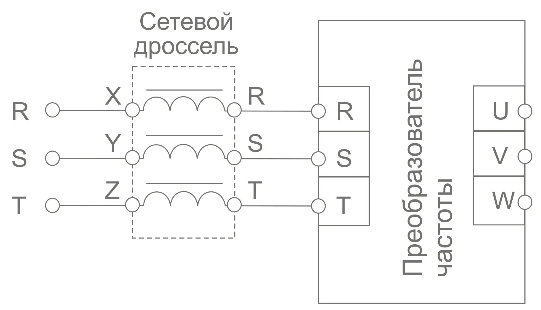 Подключение трехфазного преобразователя. Схема соединения трехфазного дросселя. схема включения сетевого дросселя. моторный дроссель трехфазный схема подключения. дроссель для частотного преобразователя 380 в.