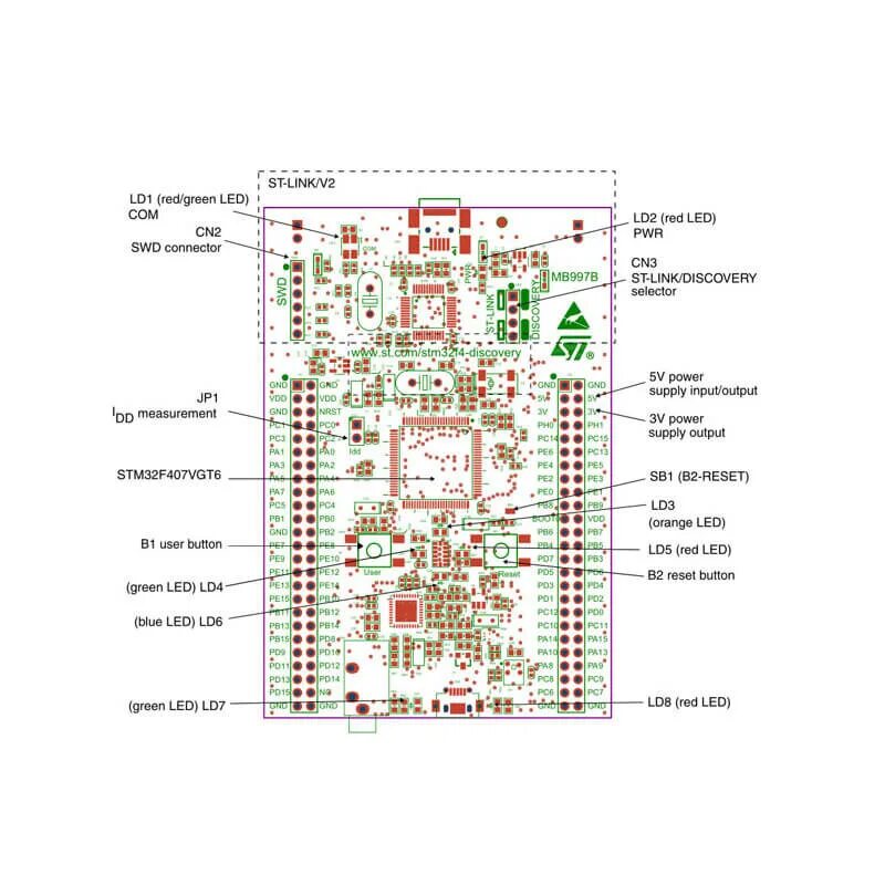 Stm32 demonstrator. Stm32f407g. stm32f4 discovery. stm32f407 discovery. stm32f407vgt6 st-link.