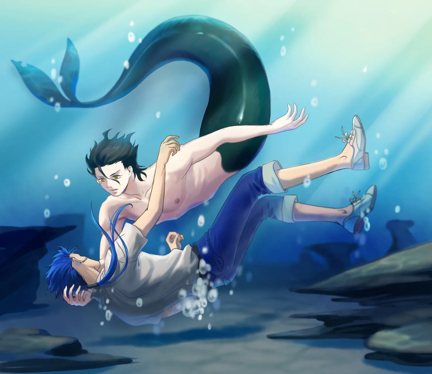 Джоджо русалы. Магистр дьявольского культа поцелуй русалки. Харука нанасэ русалка аниме. Харука нанасэ русалка. Падение русала манхва.