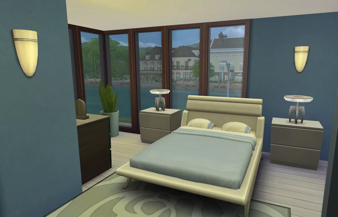 Готовые комнаты симс 4. SIMS 4 Bedroom. Симс 4 спальная. Интерьер спальни в симс 4. Спальня в симс 4 без модов.