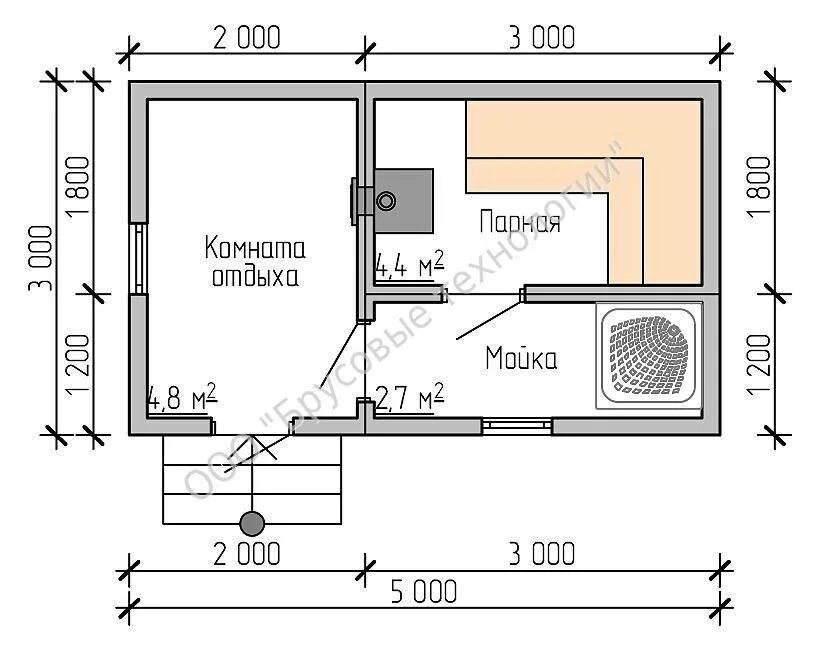 Купить проект каркасной бани 20ЧА01.00 по цене 5990 руб.