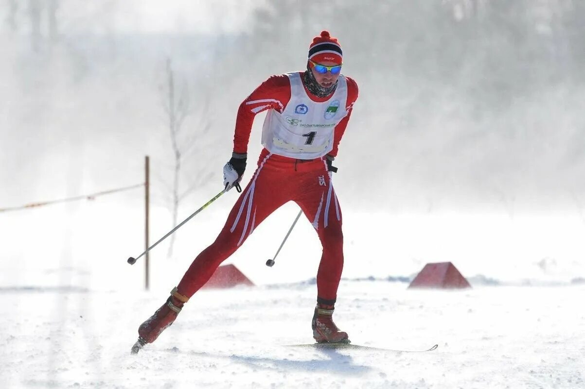 Running skiing. Running skiing