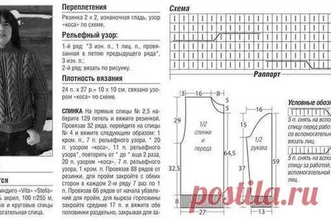 Мужские свитера спицами схемы косами