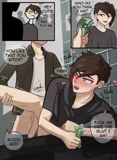 vyjalanas, original character, 2boys, anal, anal sex, blush, brown hair, cl...