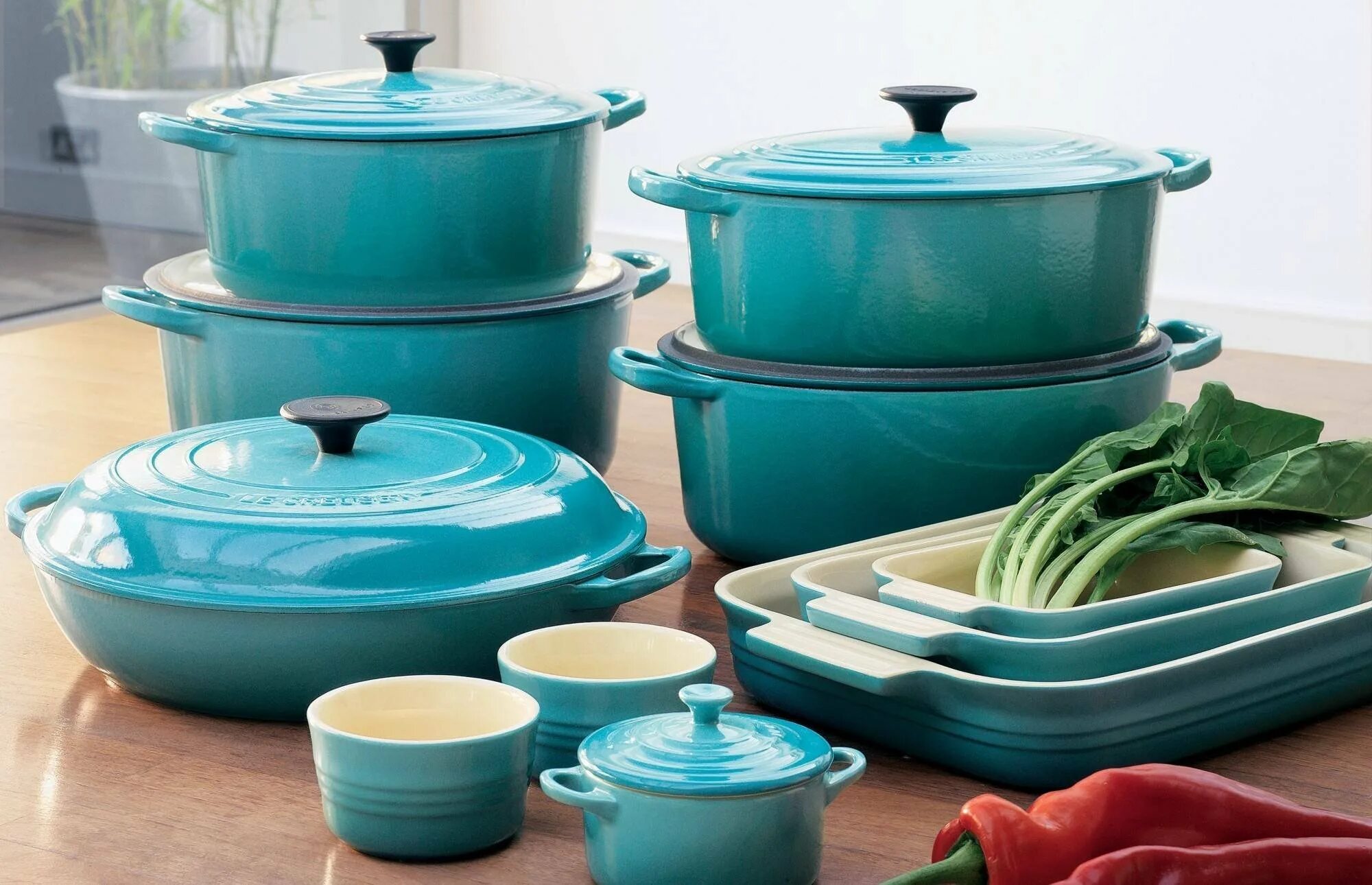 Какой набор посуды необходим для приготовления пищи. Le Creuset кастрюля чугунная. Кухонная посуда Wellberg Cookware Set. Бирюзовая посуда на кухню. Голубая посуда.