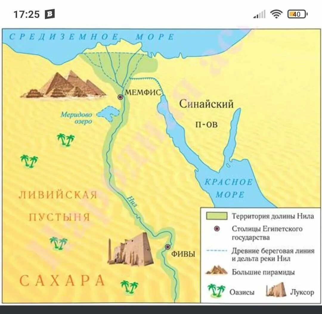 Где находится древний египет 5 класс карта. Карта древнего египта.