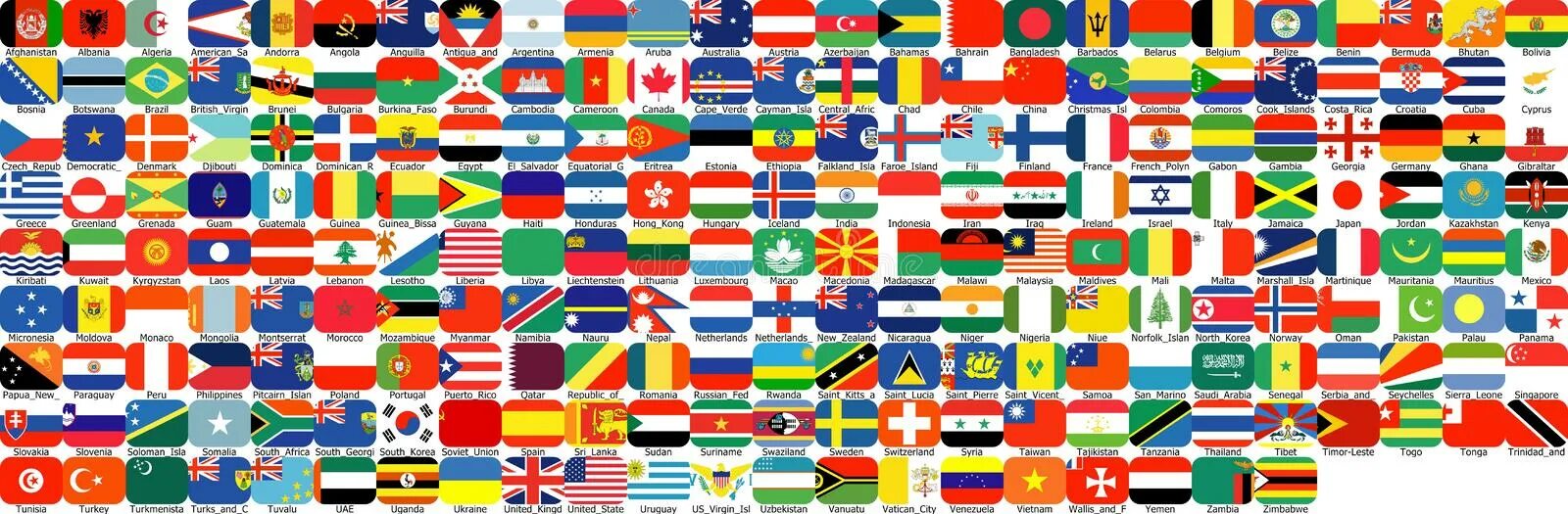Parted flags. Parted flags