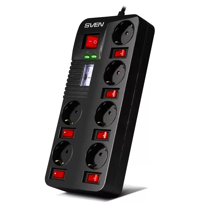 Сетевой фильтр sven с выключателями на каждую розетку. 6 м. Сетевой фильтр sven fort pro 1,8 м 6 розеток black. Sven platinum 1. 6 м.