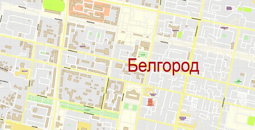 Центр г. Белгород карта. Карта центра Белгорода с улицами. Карта улиц г.Белгорода. Г Белгород на карте.