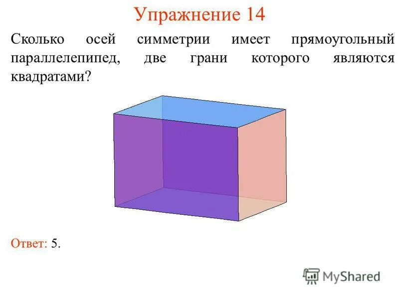 Сколько осей у куба. Ось симметрии прямоугольного параллелепипеда. Симметрия в параллелепипеде. Сколько осей симметрии у параллелепипеда. Элементы симметрии параллелепипеда.