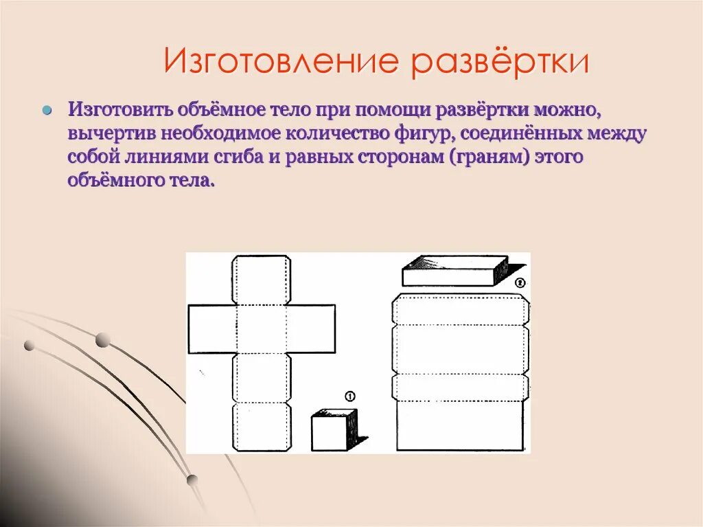 Конспект урока создание объемной модели макета развертки. Изготовление разверток. технология изготовления развертки. развертки черчение презентация. горизонтальная развертка.