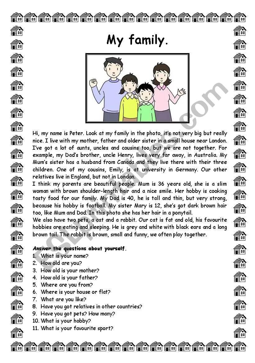 Стихи о семье на английском языке. My Family текст на английском. Английский my Family\ Worksheet. Английскую тему my my Family. Моя семья английский язык 2 класс.