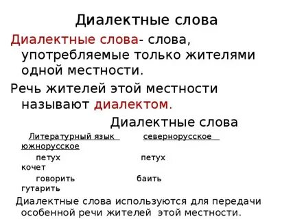 Пять диалектизмов