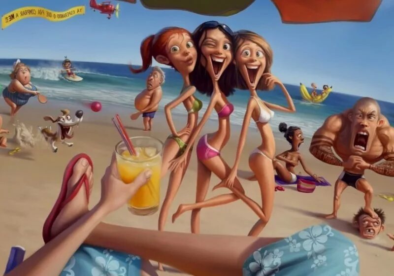Уехали на юг три подружки. Подружки на море. Подружки на пляже. Подруги на пляже. Веселые девчонки на пляже.