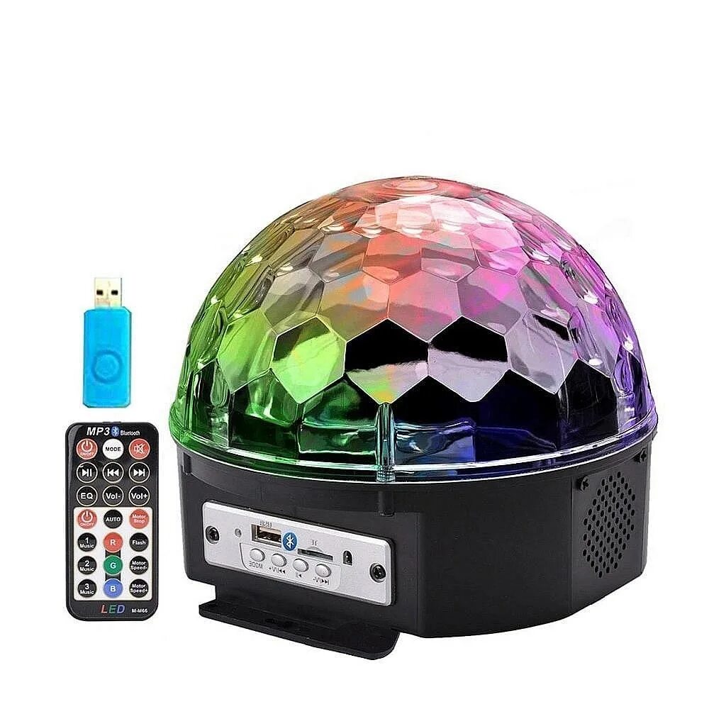 Диско-шар Magic Ball Light с Bluetooth (USB,mp3,MICROSD,aux,led). Светодиодный диско-шар led Magic Ball. Диско шар Magic Ball (USB, SD, пульт Ду,2*5 Вт, датчик звука). Диско-шар led Crystal Magic Ball Light 0008 Bluetooth/USB + пульт Ду 447500.