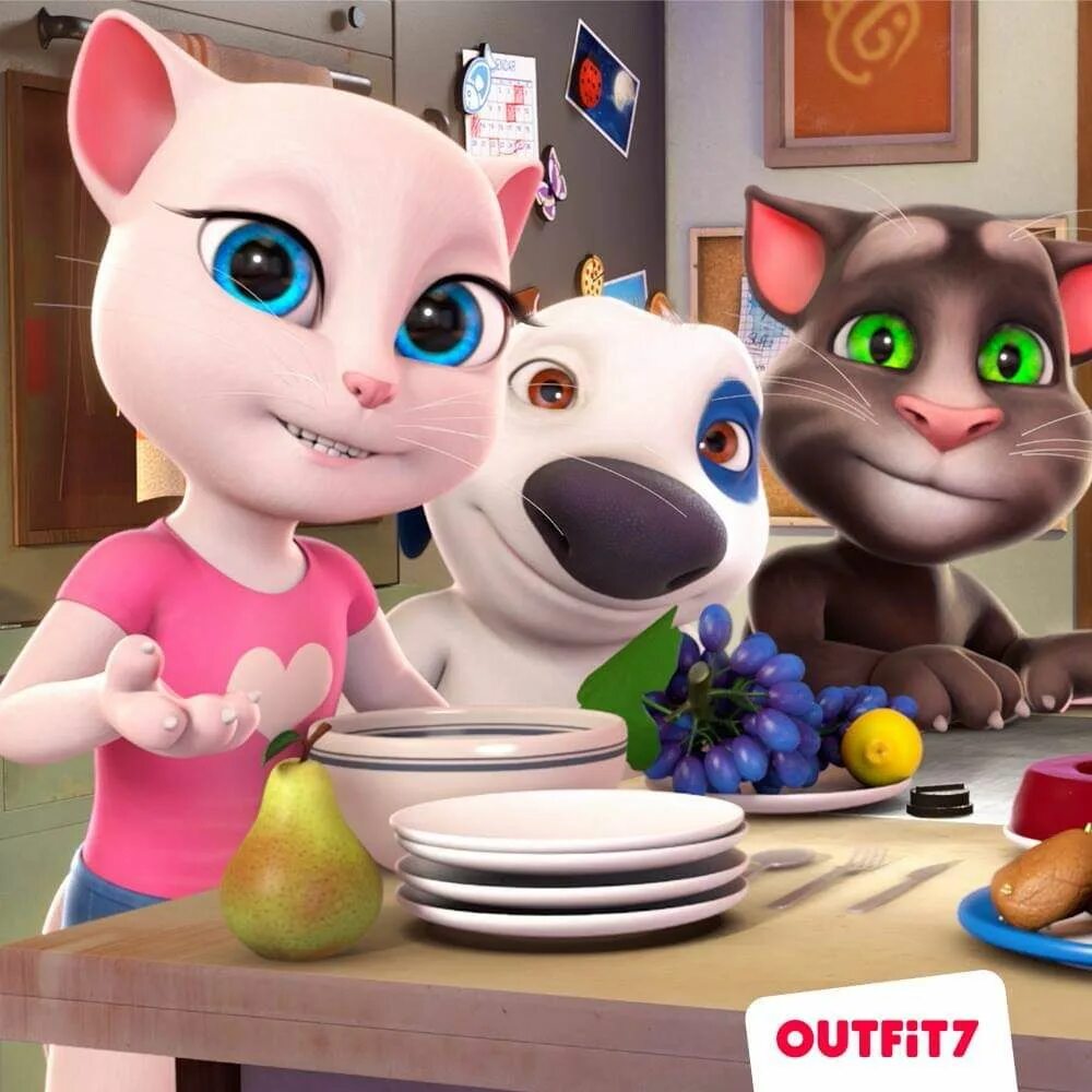 Том и друзья Анджела. Talking Tom friends Анджела. Анджела outfit7.