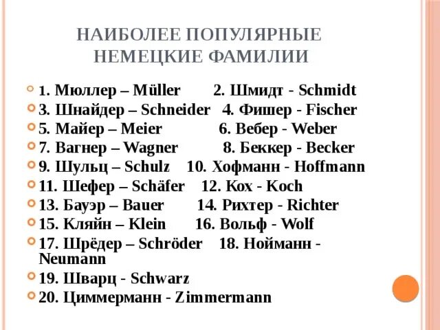 Немецкие имена и фамилии. Фамилии в Германии. Известные немецкие фамилии. Самые распространённые фамилии в Германии. Немецкие фамилии мужские.