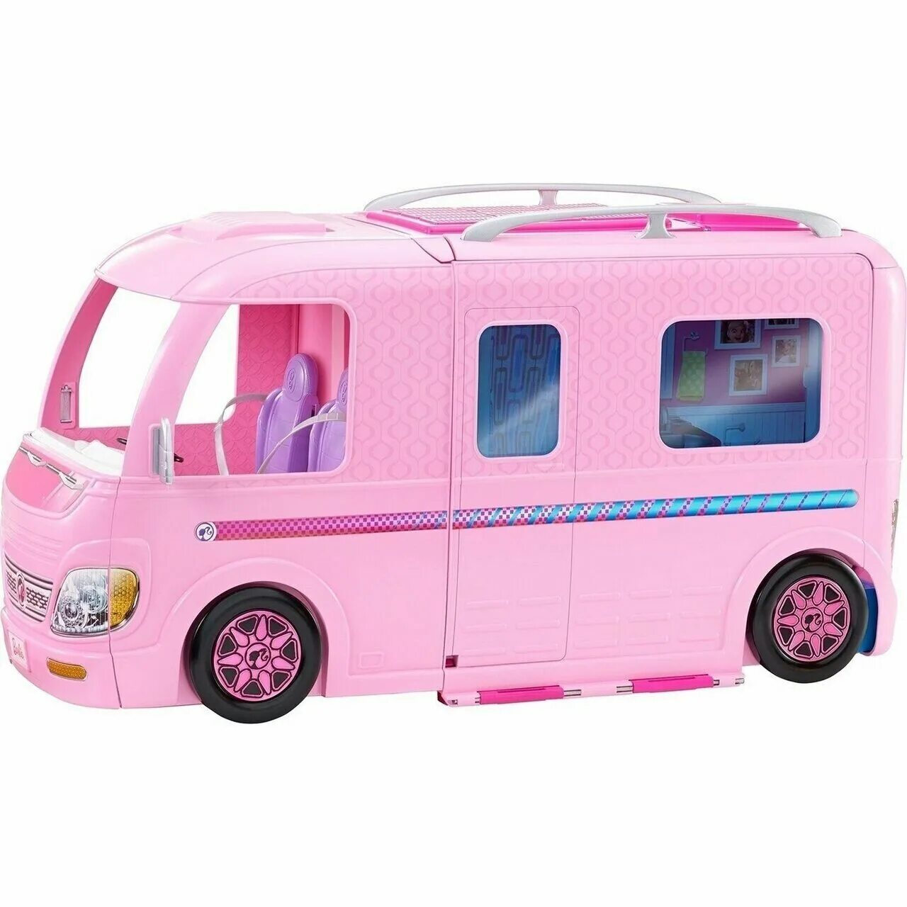 Машина для кукол купить. "Волшебный раскладной фургон" fbr34. Mattel Barbie fbr34 Волшебный раскладной фургон. Кемпер фургон для Барби. Barbie фургон (fbr34) розовый.