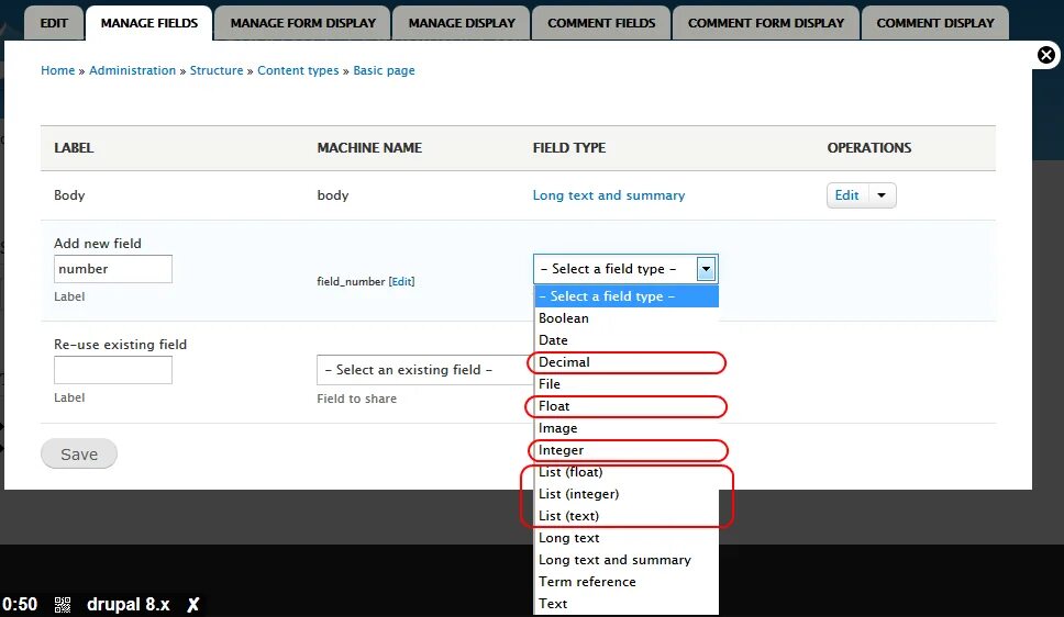 Тип поля Decimal. Тип поля Dropdown. Профиль пользователя друпал. Text select. Exist fields