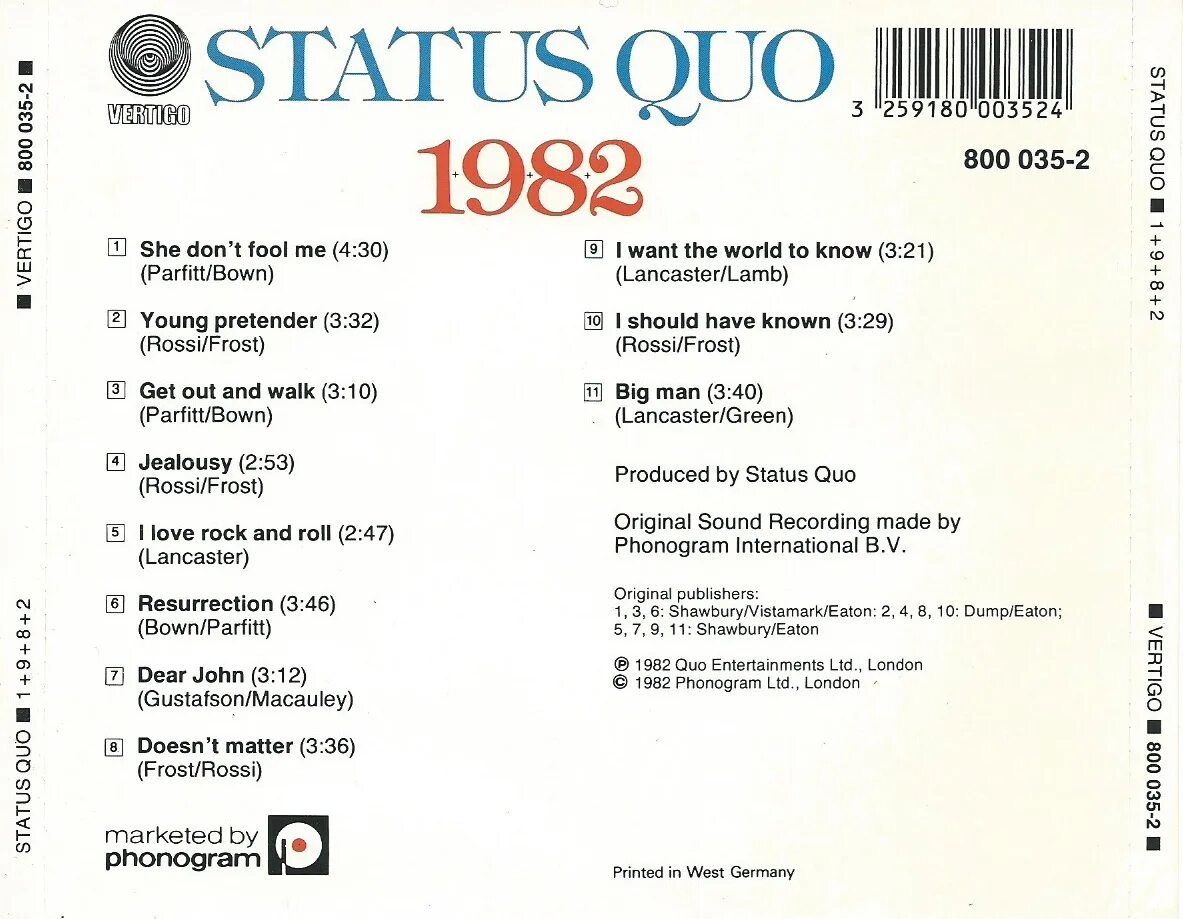 Status Quo 1982 1+9+8+2. Status Quo 1+9+8+2. Коллекция status Quo. Статус кво mp3 все песни