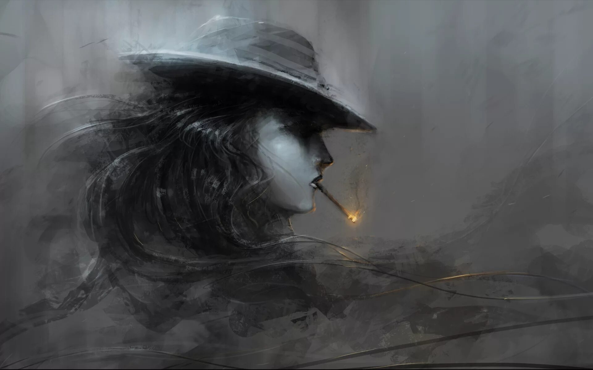 Дымом печали. Человек в шляпе арт. Девушка в шляпе арт. Мрачный человек в шляпе. Девушка в шляпе фэнтези.
