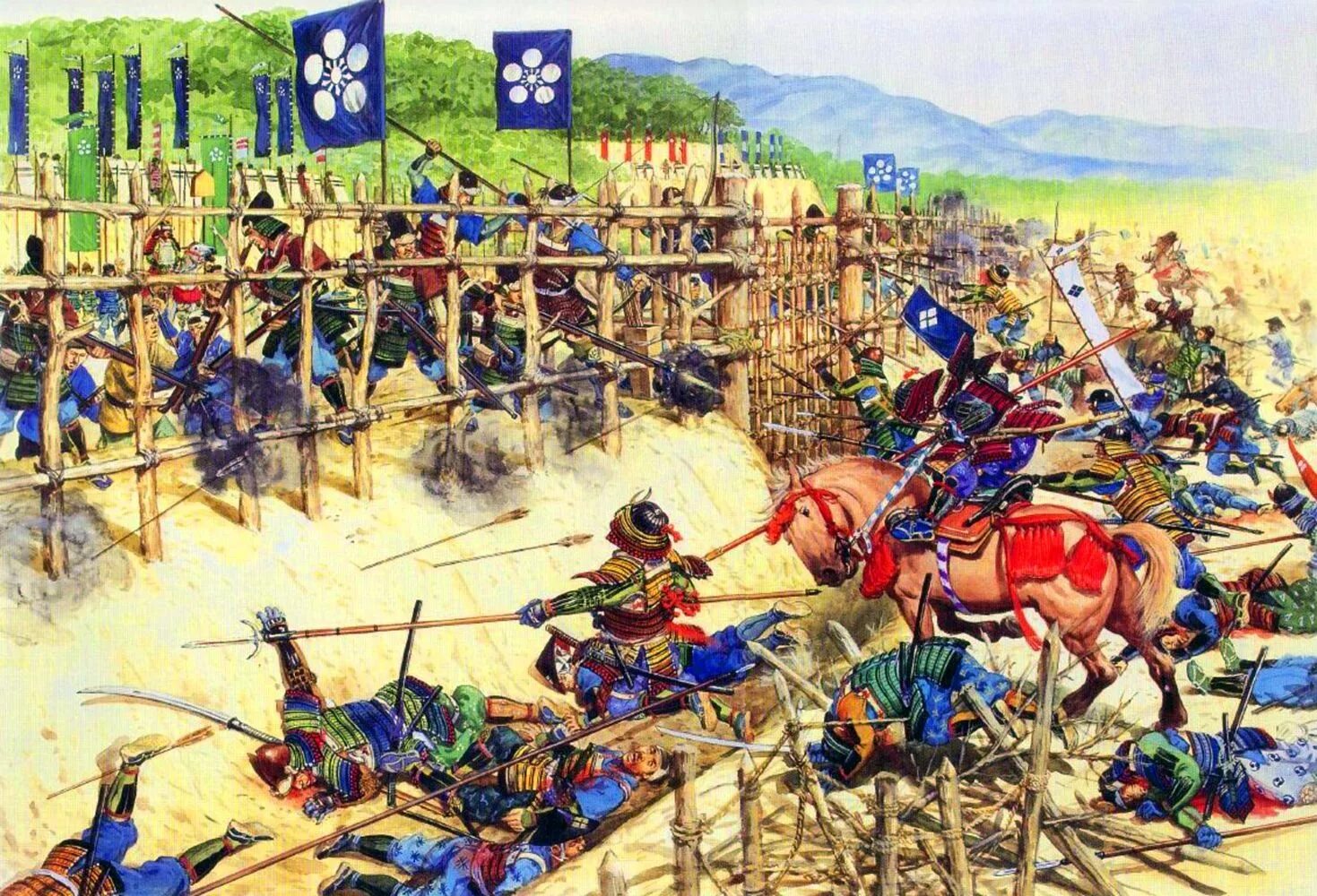 Битва при Нагасино 1575. Сражение самурайских армий Сэнгоку Дзидай. Батальная живопись Игоря Дзысь. Century wars